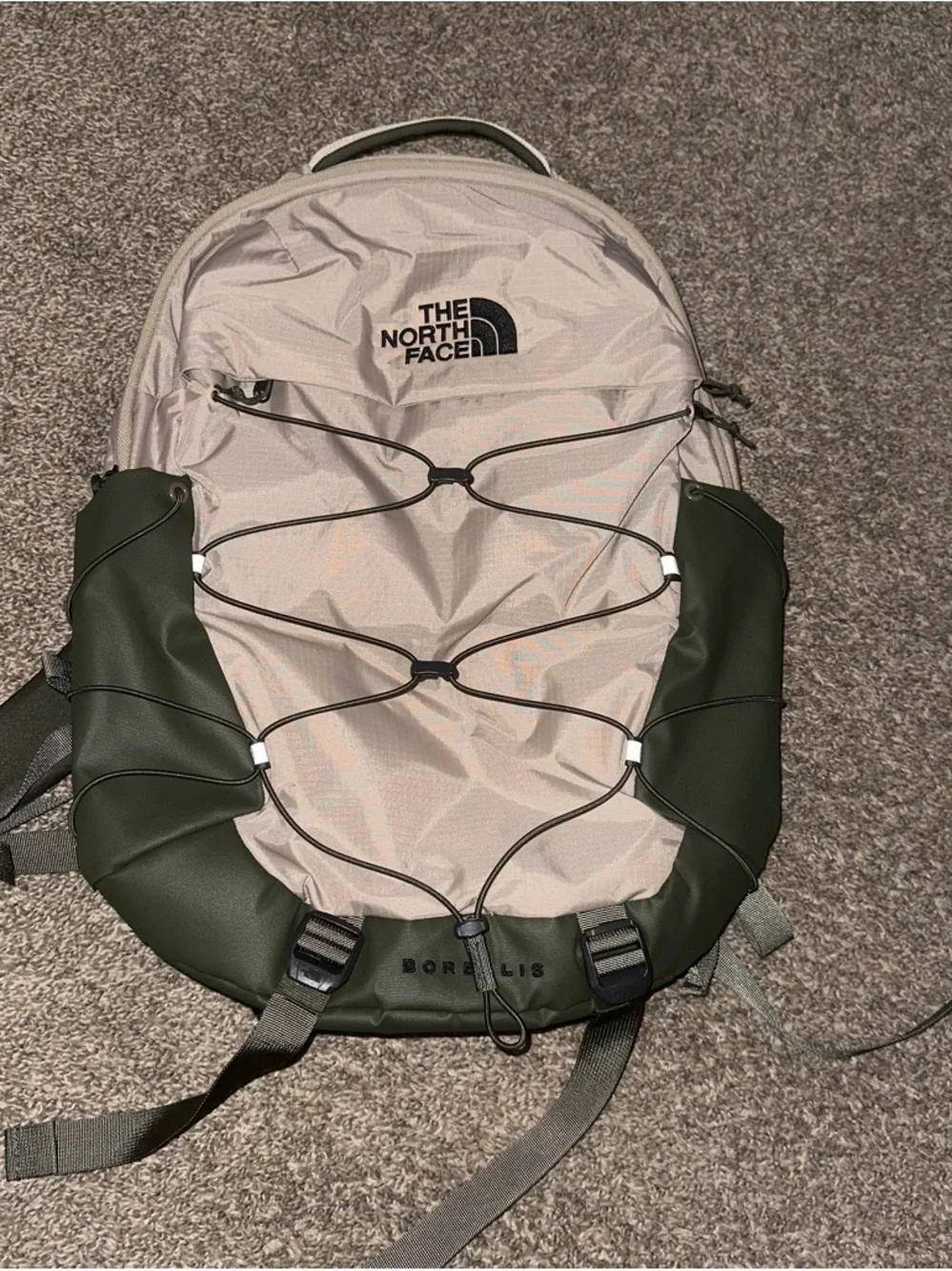 The North Face Light Beige Backpack - Neutral Cream Exterior